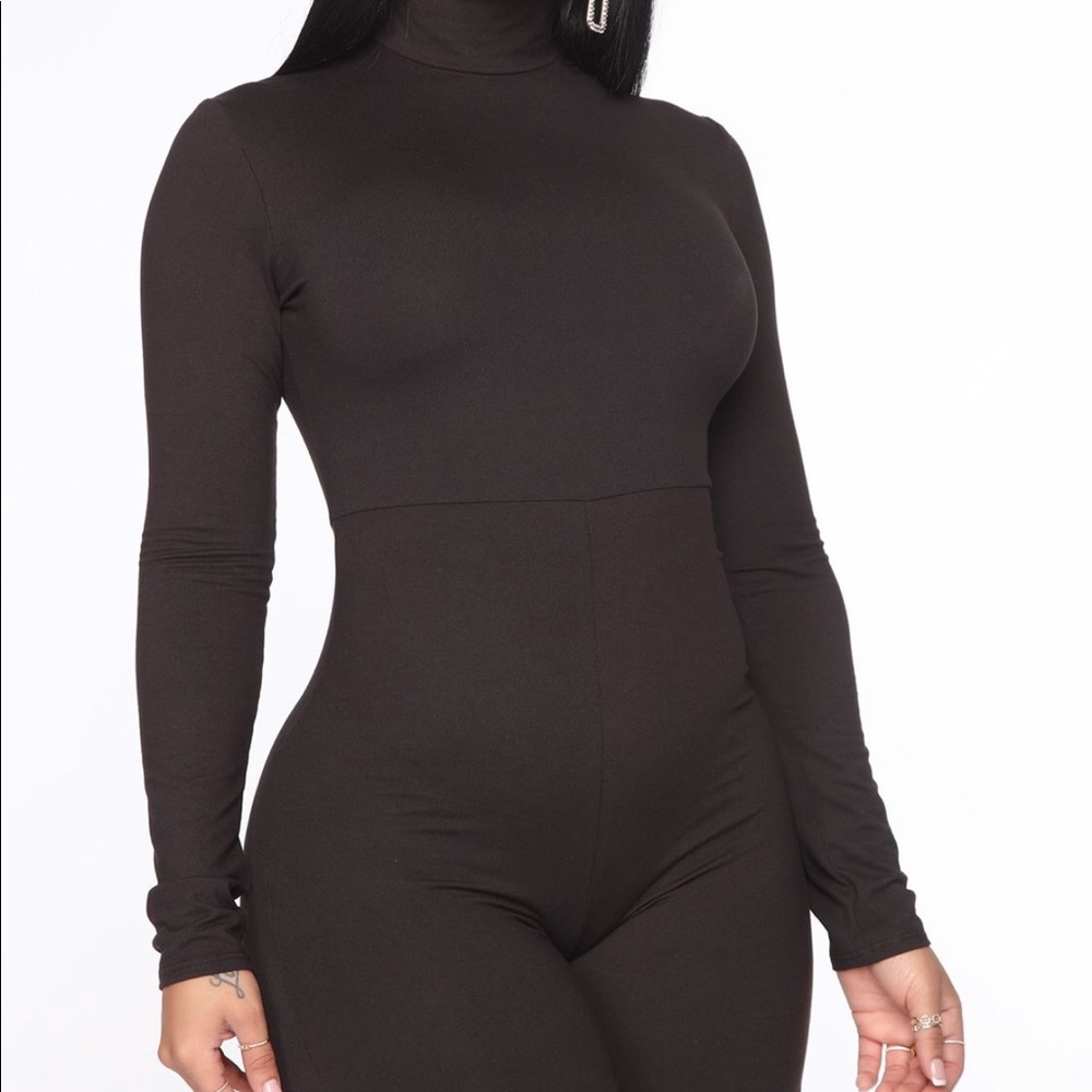 Black turtleneck short romper